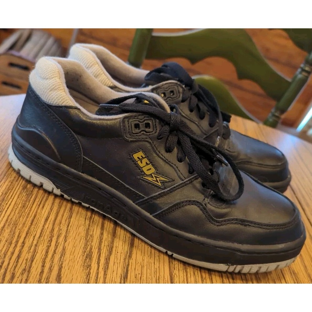 Vintage ESD Iron Age Shoes Sneakers‎ Men's Size 7.5 M Black Leather Steel Toe